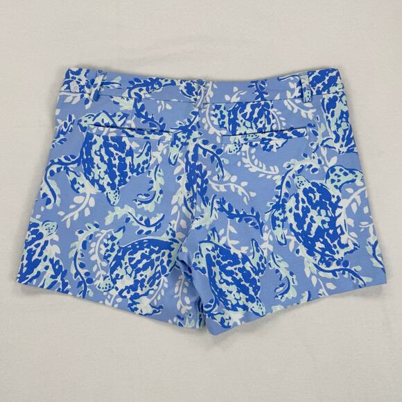 Lilly Pulitzer Womens Callahan Knit Short 0 Blue Periwinkle Turtlely Awesome - Picture 5 of 11